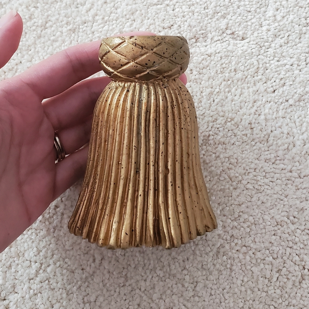 Two's Company Inc. Gold Tassel Candle Holder